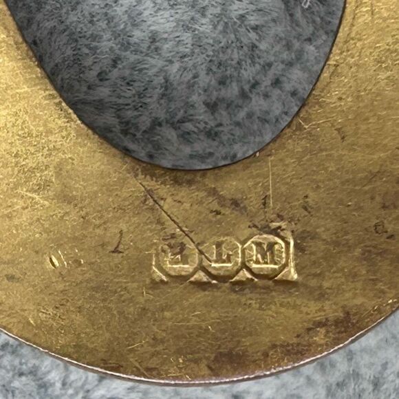 Vintage RLM Robert Lee Morris Brass Belt Buckle Mens 2 3/8” Floral Etched Signed - Picture 5 of 10